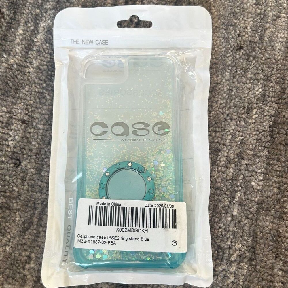 iPhone SE 2022 / SE 2020 / 7 / 8 Case, Floating Glitter Liquid w/Kickstand
